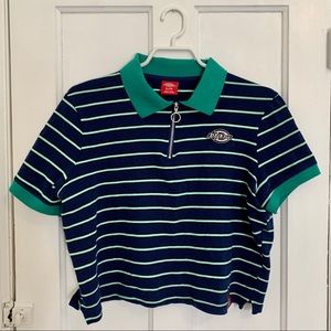 Dickies Cropped Polo Half-Zip Top